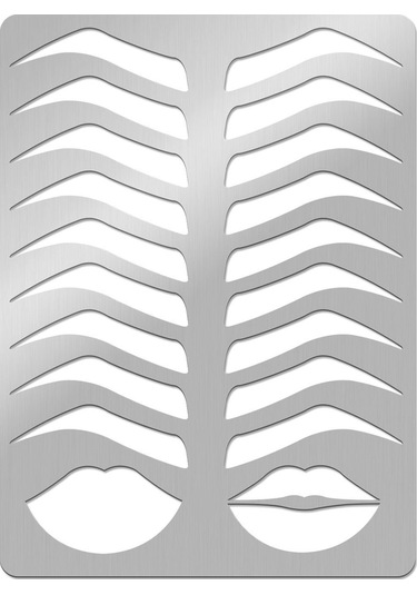 Wezone Stainless Steel Göz Kaşı Ve Dudak Desen Şablonu - Profesyonel Ve Başlangıç Seviyesi İçin Uygun, Tekrarlı Kullanım, Hassas Şekillendirme