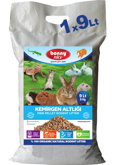Bonny Nice Doğal Pelet Ginepig Kafes Altlığı 5 Kg 9 Lt