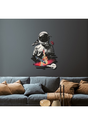 Sürrealist Astronot Metal Tablo