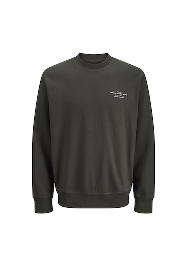Erkek Gögüs Logo Baskili Sweatshirt - Blachad - 12261386 Peat