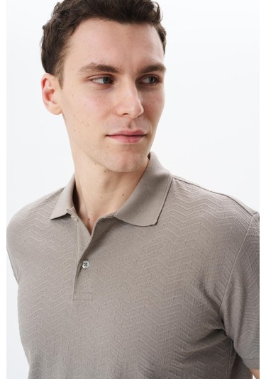 Arma Erkek Basic Regular Fit Jakarlı Süprem Polo Yaka Tişört Y29374356402 Gri-bej G8 Gri