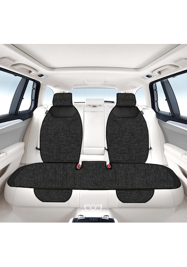Bod Keten Terletmez Oto Koltuk Minderi Seti Koltuk Koruma Kılıfı Yalı Serisi Ön Arka Set Siyah