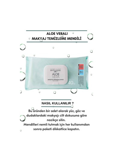 Byphasse Aloe Veralı Makyaj Temizleme Mendili Hassas Ciltler 40'lı