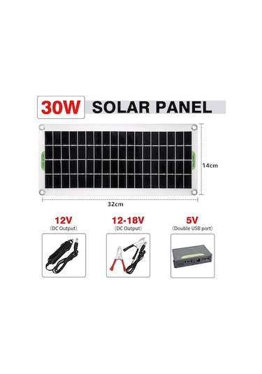 Dancemonkey Outdoor Kamp 30w Taşınabilir Güneş Paneli, Yüksek Kapasiteli