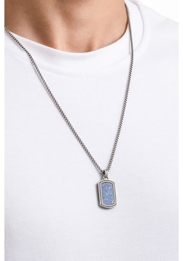 So Chic Lapis Ayna 60 Cm Çelik Erkek Kolye