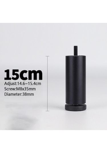 Suntek Magideal 4 Adet Alüminyum Alaşımlı Mobilya Ayakları Siyah-15cm