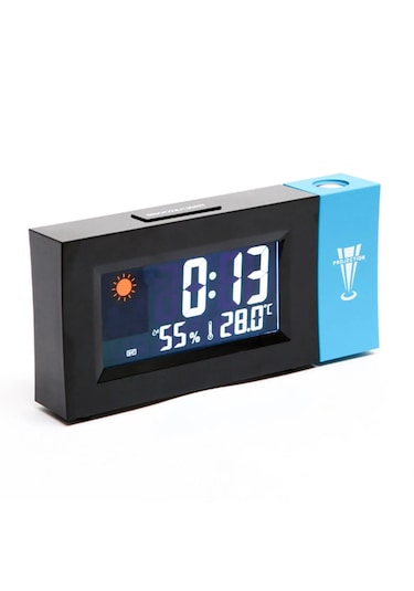 Techtic Projeksiyonlu Masa Saati Derece Nem Tarih Göstergeli