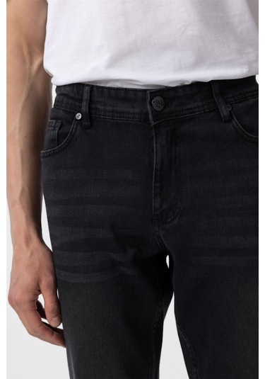 Siyah Regular Denim Pantolon-35074 Siyah
