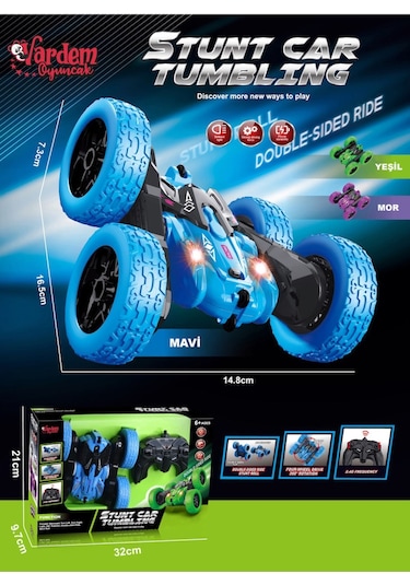 Vardem Kumandalı Şarjlı 2.4 Ghz 4 Teker Akrobat Araba Hg4-04 Mavi Mavi