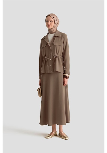 Armine Beli Büzgülü Takım 25yd9172 Vizon Vizon