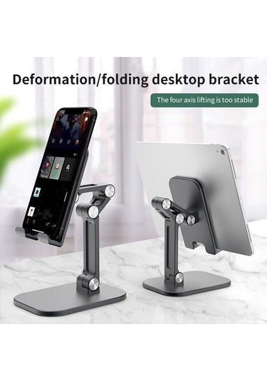 Maiyame Yeşil Plastik-alloy Masaüstü Tutucu, 7.9 İnç Telefon Ve Tablet İçin Katlanabilir, Yükseklik-açı Ayarlanabilir, Dikey-yatay Kullanıma Uygun, Silikon Koruma, Şarj Kablunu Engellemez