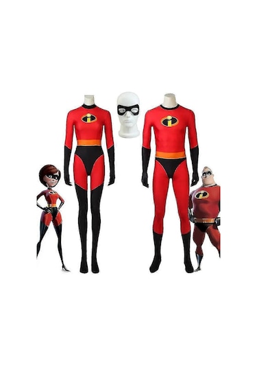 İnanılmaz Aile Kostümü Cadılar Bayramı Partisi Karnavalı Yüksek Kaliteli Kadın %100