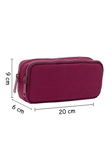 Bordo Su Geçirmez Krinkıl Kumaş Çift Bölmeli