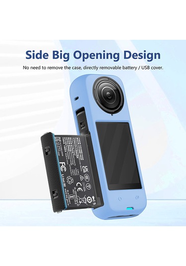 Insta360 X4 Kılıf İçin Puluz Tam Vücut Silikonu Mavi