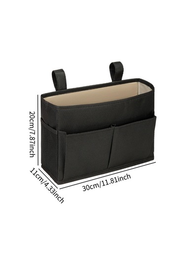 Homyl Dergi Için Başucu Caddy Asılı Yatak Düzenleyici Hafif Siyah