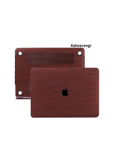 Macbook Air Kılıf 13 İnç Wood01 Eski Usb'li Model 2010-2017 A1369 A1466 İle Uyumlu Kahverengi