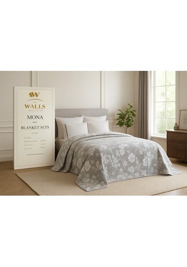 Walls 6 Parça Battaniye Seti Mona Grey Gri