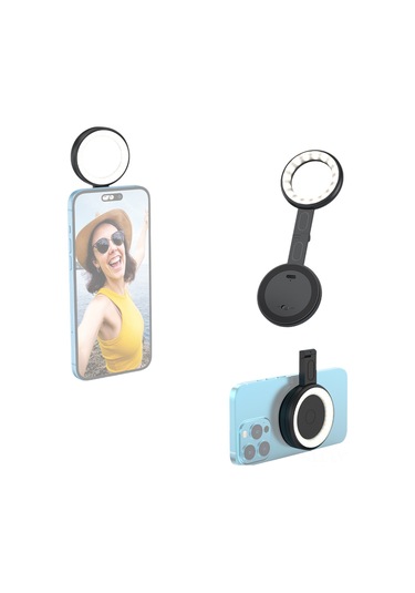 Youtek İphone Uyumlu İçin Manyetik Dairesel Led Dolgu Işığı - 2500k-9000k Ayarlanabilir Renk Sıcaklığı