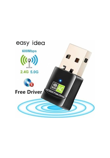 Maxgo 3123 Usb Wifi Adaptörü 600mbps Usb Kablosuz Alıcı Dongle Ağ Kartı Masaüstü Güçlendirici Tak Çalıştır