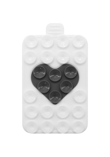 Dayanıklı Vantuzlu Telefon Tutucu Çok Fonksiyonlu Silikon Vantuz Ped Cep Telefonu İçin White