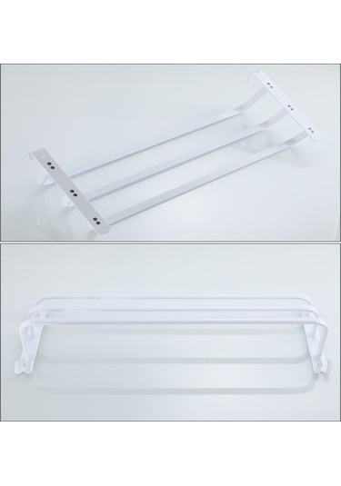 Besthome1 3 Katlı Alüminyum Havlu Rakası - Delme Yok Kurulum, Nem Korozyon Dirençli, Çok Fonksiyonlu Halka Asma Beyaz Beyaz
