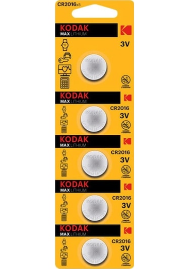 Kodak Cr2016 Lityum 5'Li Düğme Pil Ultra Lityum Cr2016