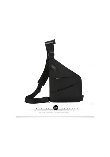 Hangfox Erkek Outdoor Spor Çanta: Anti-çalınma, Su Geçirmez, Hafif, Yolculuk Ve Koşu İçin Siyah Sol Göğüs Çantası Siyah