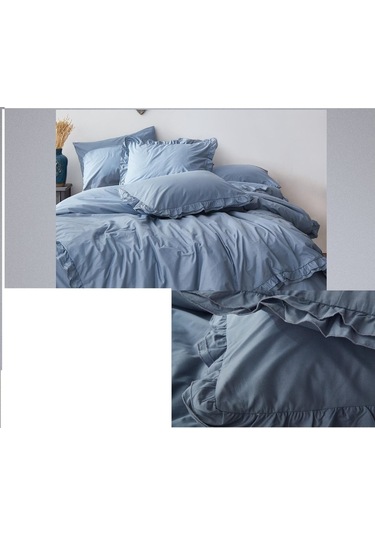 Fırfırlı Nevresım Takımı Mavi MAVI