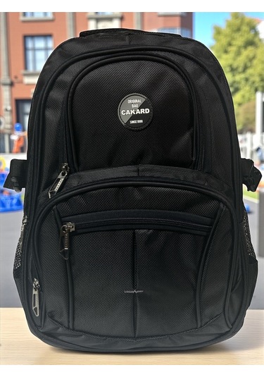 Su Geçirmez Kalın Ortopedik Çok Bölmeli Laptop Okul Gezi Seyahat Kamp Sırt Çantası Büyük 30x47cm Siyah