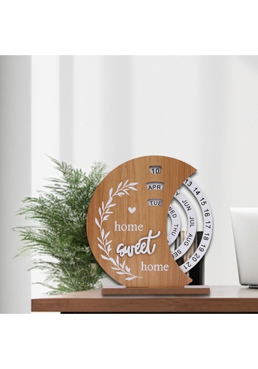 Suntek Ahşap Sürekli Takvim El Sanatları Masa Aksesuarları Ay