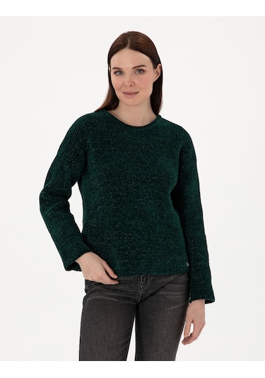 Pierre Cardin Kadın Koyu Yeşil Kazak /triko 50290610-vr079 Koyu Yeşil