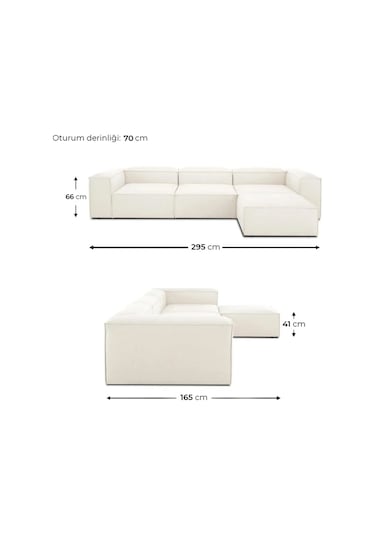 Mira Relax 4 Modül Köşe Koltuk Krem Antrasit