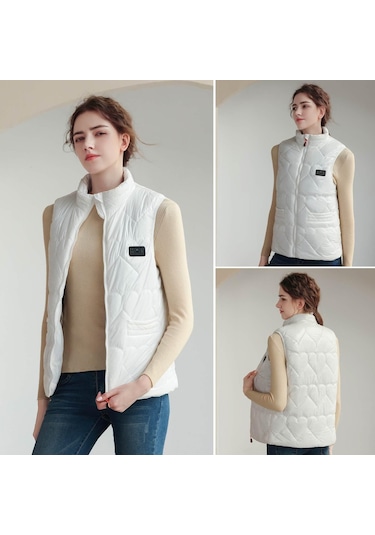 Outdoor Sıcaklık Kontrollü Kadınlar İçin 15 Bölge Isıtmalı Yelek Pembe