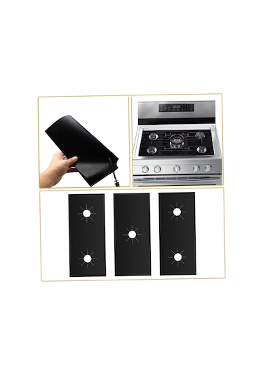 Shineyee 3'lü Gaz Ocak Koruyucu Kılıfı - Yüksek Sıcaklığa Dayanıklı, Yağ Spreyini Engeller, Ocak Tahtasını Temiz Tutar 52.8x26 Cm