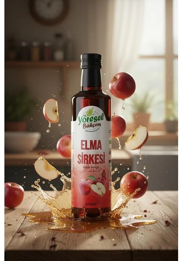 Yöresel Bahçem Elma Sirkesi Doğal Fermantasyon 500 Ml