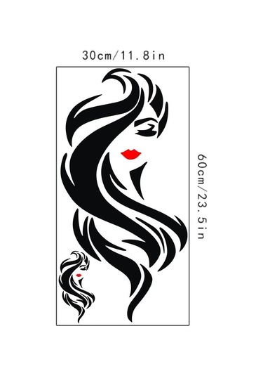 Uzun Saç Güzeli Kırmızı Dudaklar Duvar Çıkartmaları Pvc Oturma Odası Yatak Odası Veranda Dekorasyon Kendinden Yapışkanlı Boyama Şeffaf