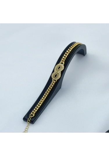 Yeni Sezon Vip Özel Seri Paslanmaz Çelik Sonsuzluk Model Altın Kaplama Kadın Bileklik Gold