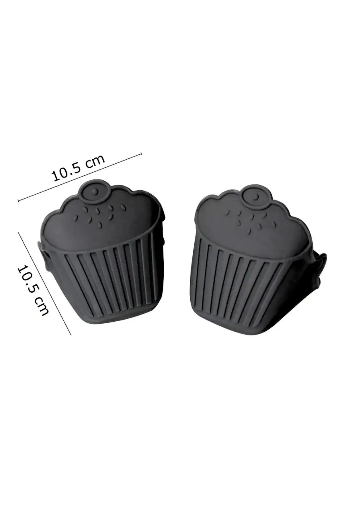 Silikon Fırın Eldiveni 2 Li Isı Yalıtımlı, Kaymaz Yüzey, Esnek Ve Kolay Temizlenebilir Siyah