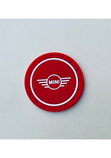 Mini Cooper Kırmızı Mını 72mm Bardak Altlığı Silikon Bardaklık Ko