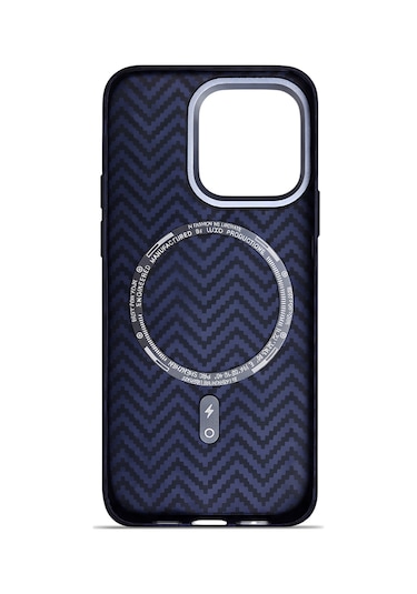 Aether Carbon Apple Uyumlu iPhone 15 Magsafe Karbon Kılıf Deep Navy Pulse Deep Navy Pulse