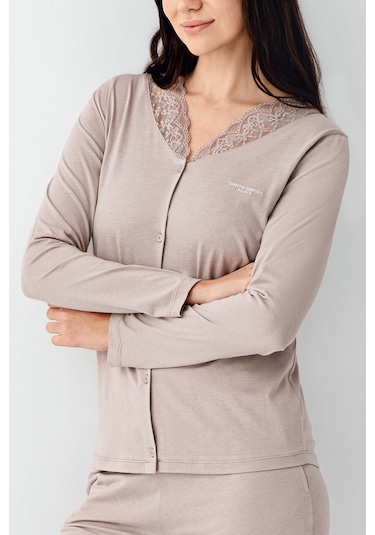 Pierre Cardin Kadın Kahverengi Pijama Takımı Pc9116-s-v2 Kahverengi