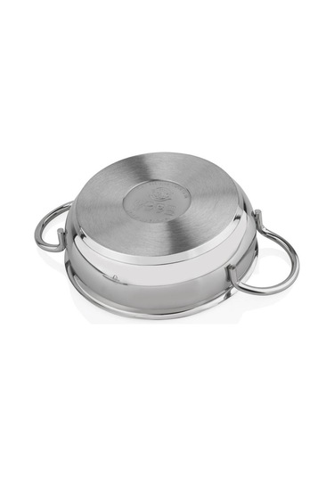 Taç Vitali İndüksiyon Tabanlı Çelik Sahan Seti 3'lü 6 Parça - Gri