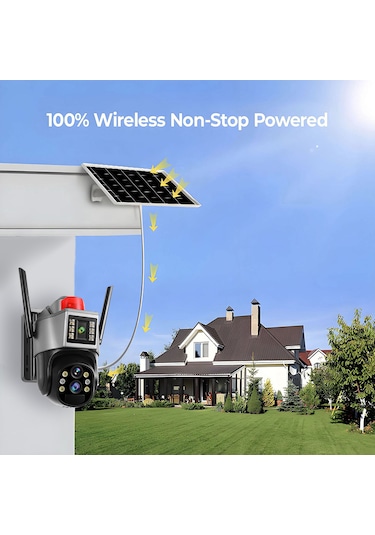 O-kam 7015 3mp+3mp 6mp 4g E-sim Kartlı Solar Panelli 2 Lens Alert Ptz