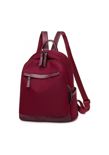 Luckydog Kadın Su Geçirmez Fermuarlı Sırt Çantası Okul Khaki Renk Kulaklık Girişli Haki