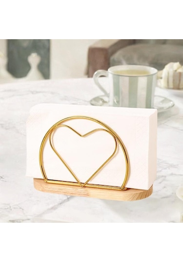 Homyl Masa Masaüstü Süsleme Şekli Için Peçete Tutucu Altın