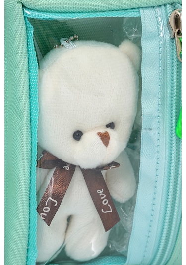 Wia Kawaii Kore Tarzı Ayıcıklı İlkokul Ve Beslenme Çantası Yeşil