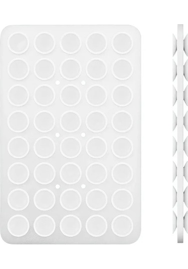 Goldenqian Çift Taraflı Silikon Vantuz Cep Telefonu Fikstürü İçin Vantuz Yapışkanlı Silikon Kauçuk Enayi Ped Sabit Ped White-1pc White-1pc