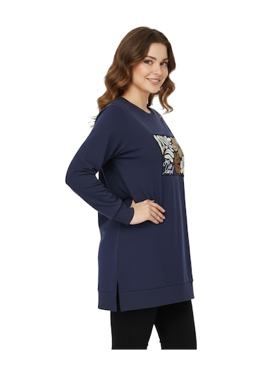 Caftan Kadın Sıfıryaka Önü Nakışlı Tunik Bgl-st05085 Antrasit
