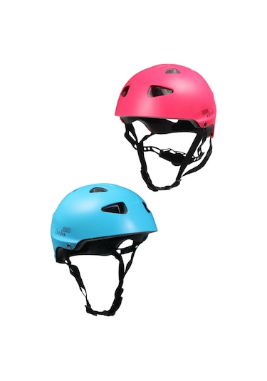 2 Li Çocuk Kaskı Spor Koruyucu Başlık Kaskı Kaykay Bisiklet Scooter Paten İçin Kask Ayarlanabilir Mavi