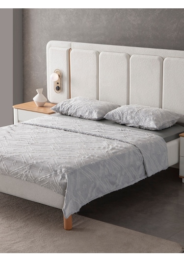 Anna Delux Çift Kişilik Çok Amaçlı Yatak Örtüsü Seti Gri Pamuk Nevresim Takımı Günlük 220x240 Gri